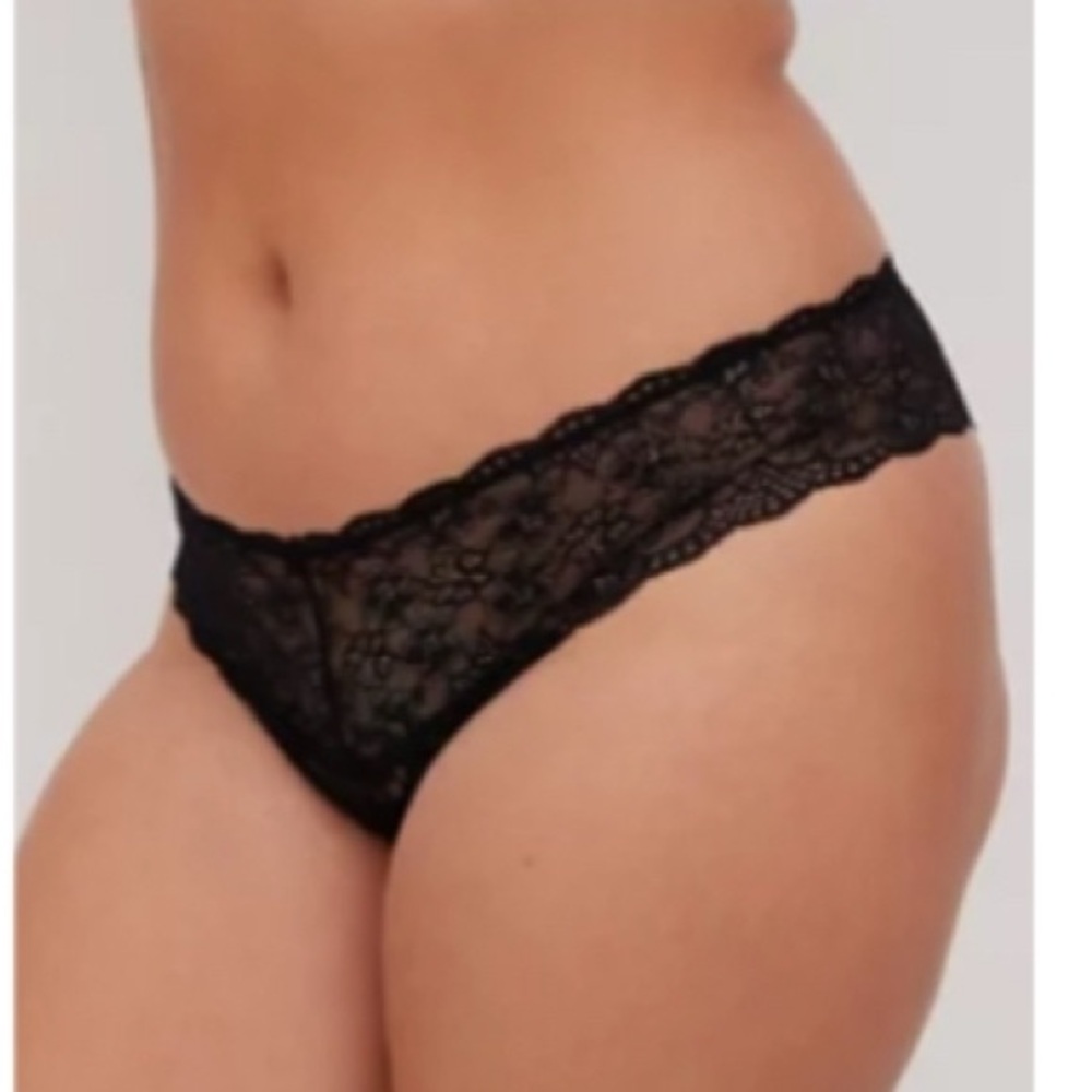 Black Lace Thong Panty